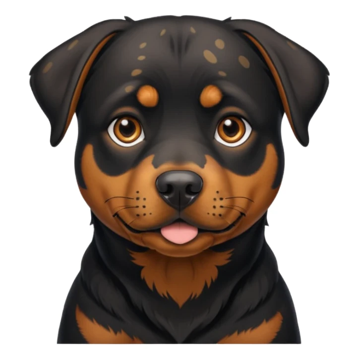 Rottie mix slim dog all back with spots of brown on the face  sticker