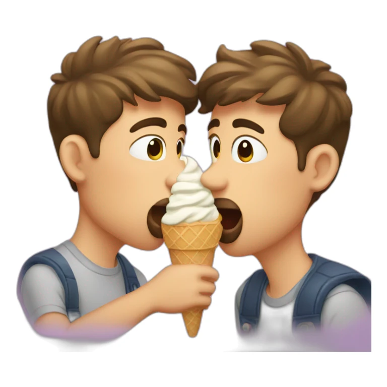 2 gays kissing and eating ice cream sticker