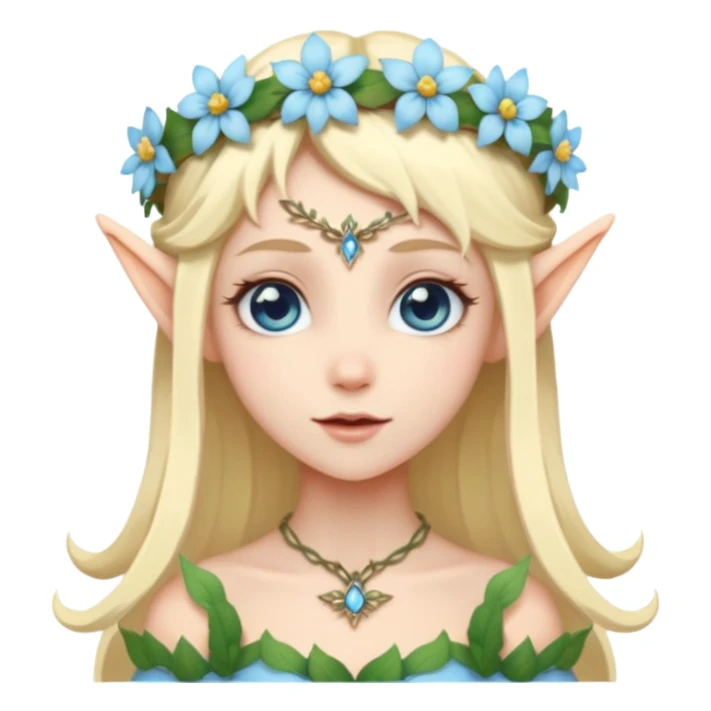 A pale blue eye blonde elf fairy sticker