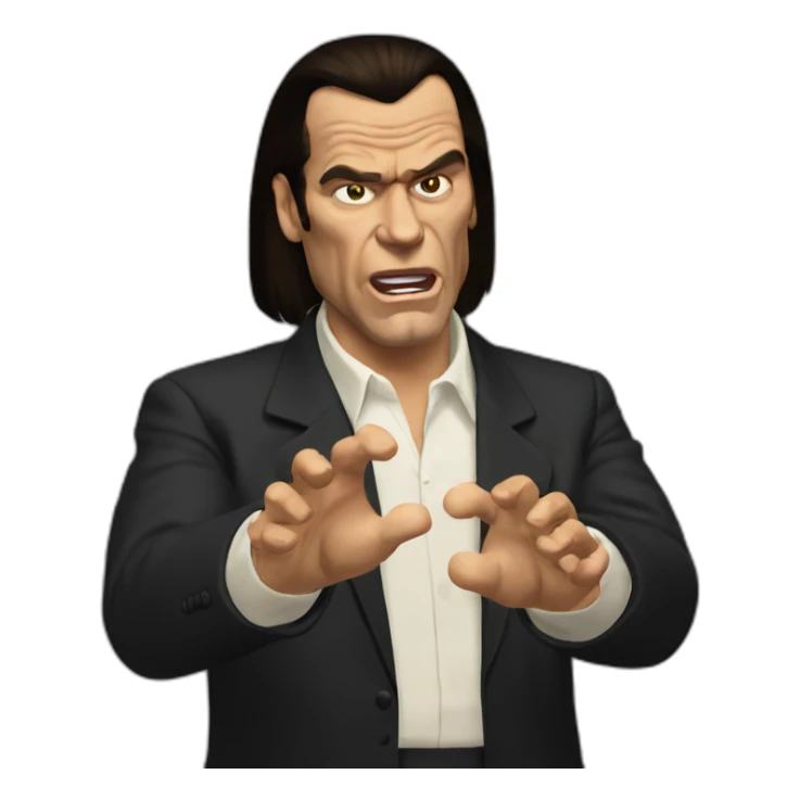 Vincent Vega from Pulp Fiction with the hands gesturing confusion sticker