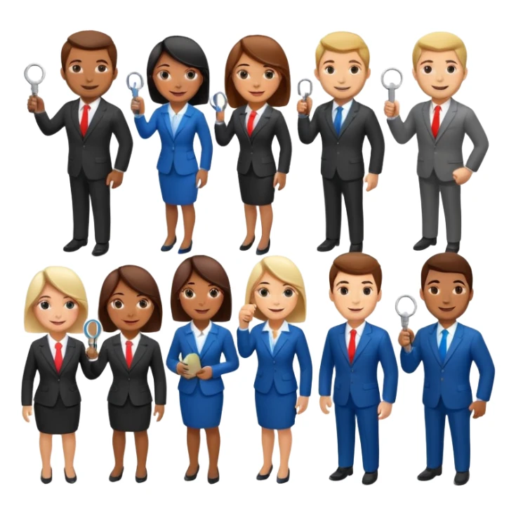 isometric people dressed as realtors sticker