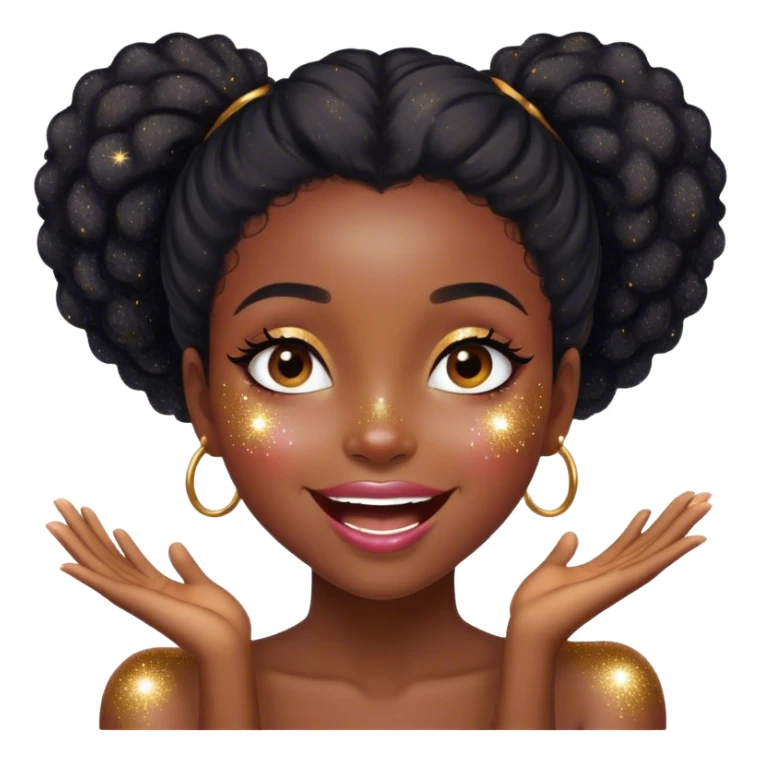 Beautiful black and fat girl glitter sticker