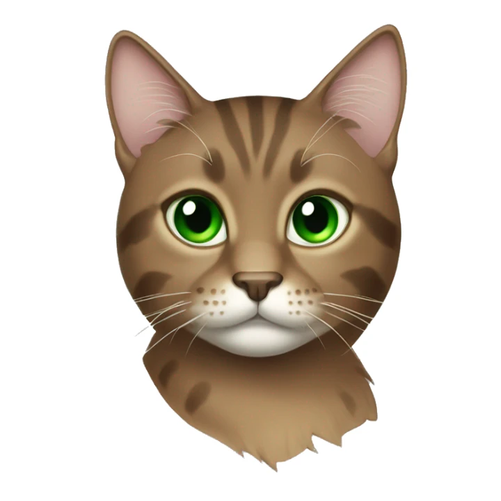 Brown Maine coin cat green eyes sticker