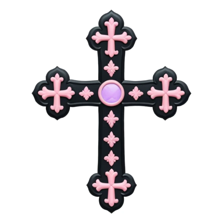 soft cute black pink goth cross , no woman sticker