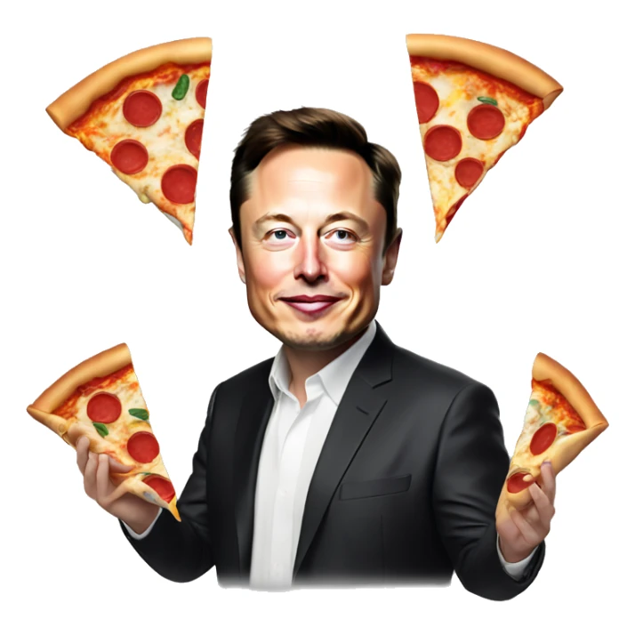 Elon musk estng pizza sticker