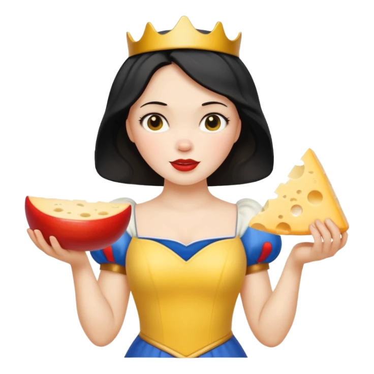  Snow White holding wedge of cheese sticker