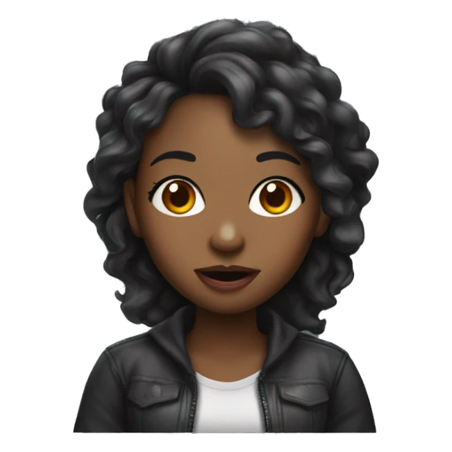 Black girl with tongue out sticker