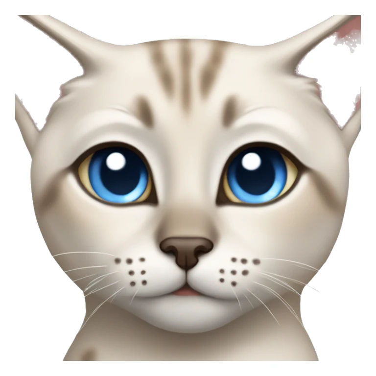 Lynx Point Siamese Cat with light blue eyes and hearts sticker