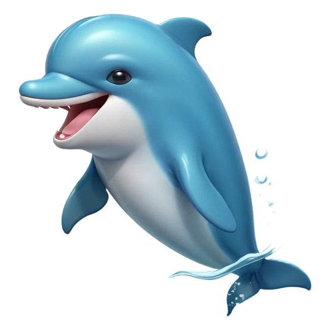 Cinematic Cute Yawning Bottlenose Dolphin Portrait Emoji, Head tilted slightly with a dramatic, wide-open yawn, showcasing a sleek, shiny glossy body with softly curved fins and drowsy, half-closed eyes, Simplified yet irresistibly adorable features, highly detailed, glowing with a soft, cozy aquatic glow, high shine, relaxed yet expressive, stylized with a hint of whimsical marine ease, soft glowing outline, capturing the essence of a drowsy yet affectionate dolphin that appears ready to stretch out and yawn its way out of the screen! sticker