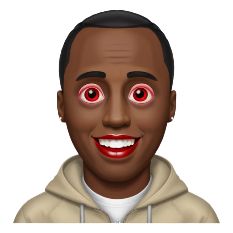 Sean Diddy Combs with red laser eyes and a very creepy, wide smile with the text “GOOD. NIGHT.” sticker