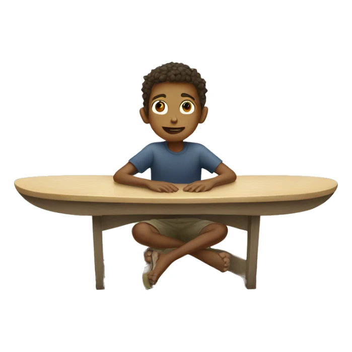 A boy in a table of surf  sticker