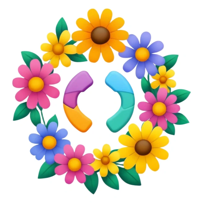mental health symbol with flowers sticker