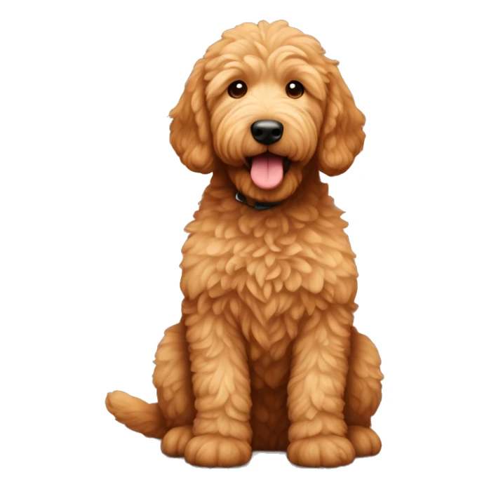 Ginger golden doodle. Baby. Full body sitting down. sticker