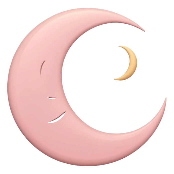 Minimal crescent moon icon, muted rose color (#B25D73), thin line art, soft rounded curves, flat vector, transparent background, cozy aesthetic, discord emoji style sticker