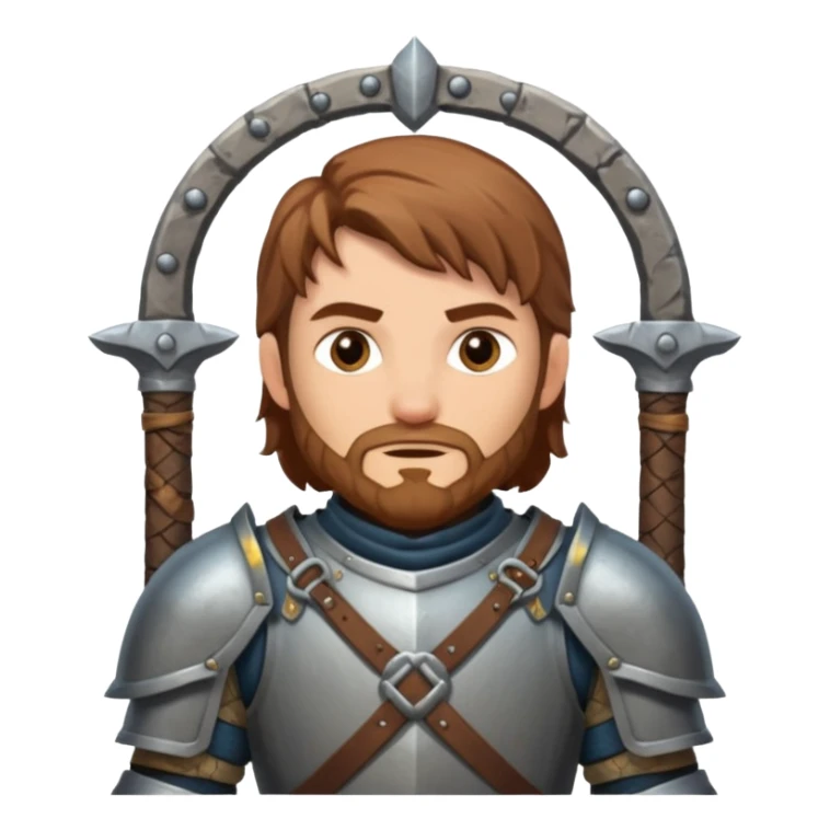 a medieval adventurer with a dungeons behind it sticker