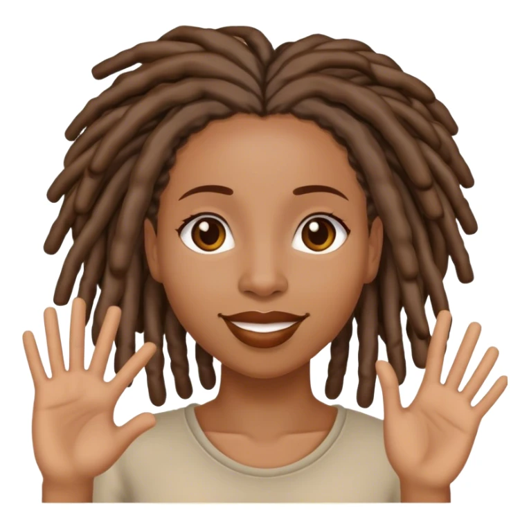 Black woman with locs saying hi sticker