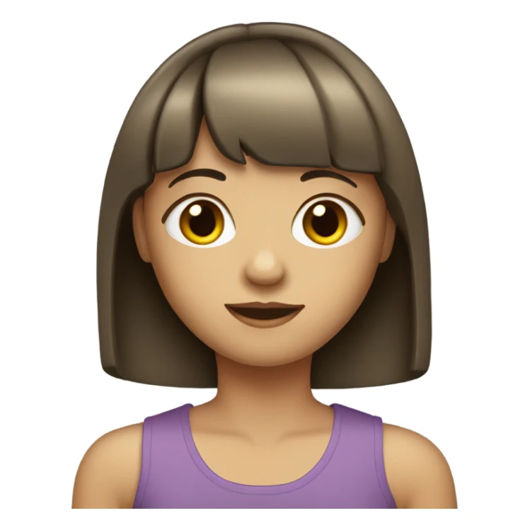 girl with straight hair and bangs sticker