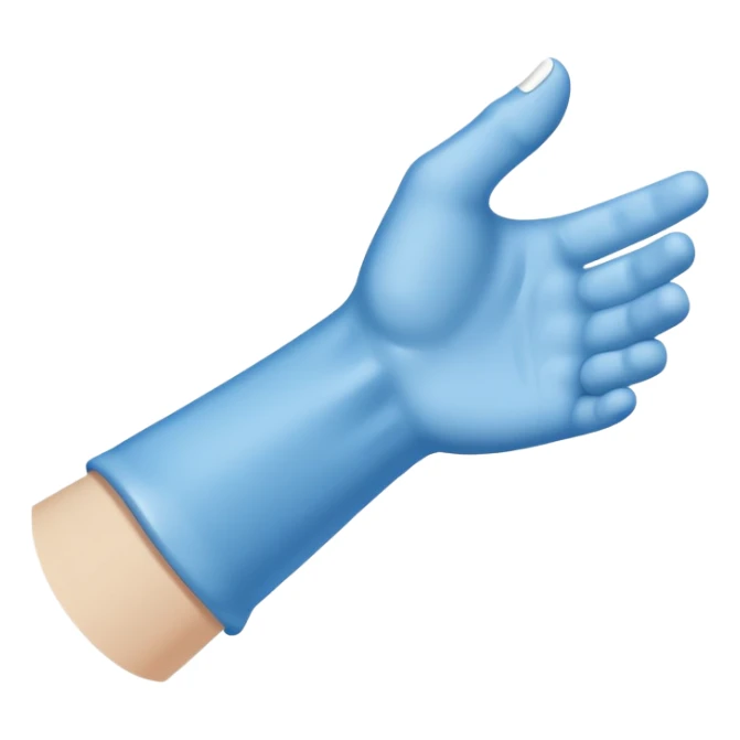 Arm in a blue cast with white edges at top and bottom  sticker