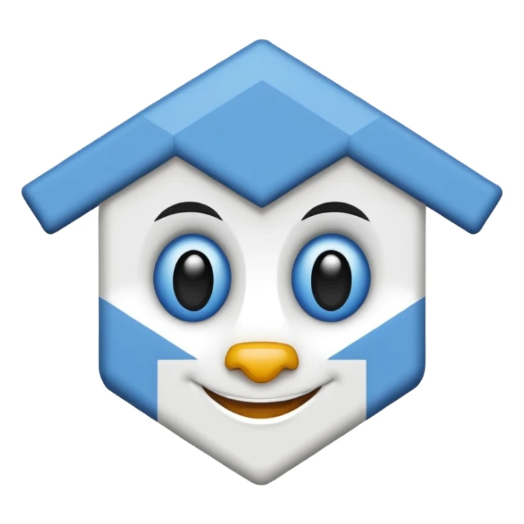 shape of house house head mascot with neck sticker