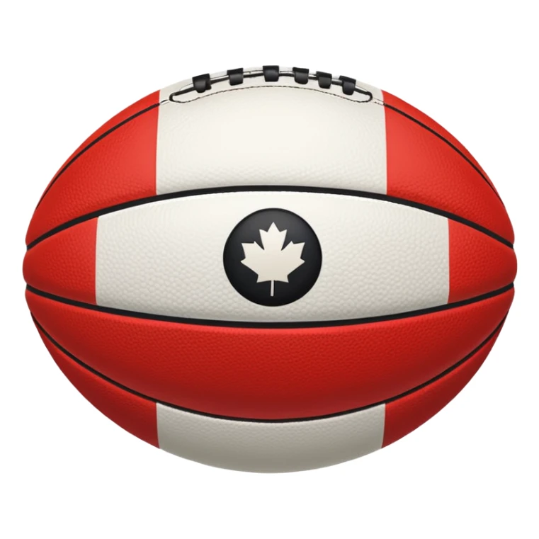 australian rules football ball with equal sized horizontal red, white, black stripes sticker