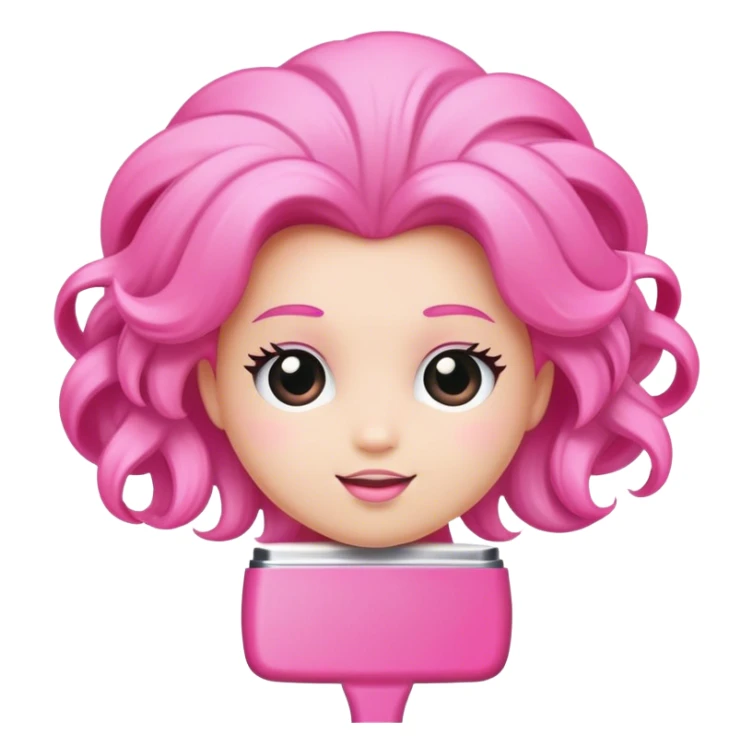 pink princess hair brush sticker