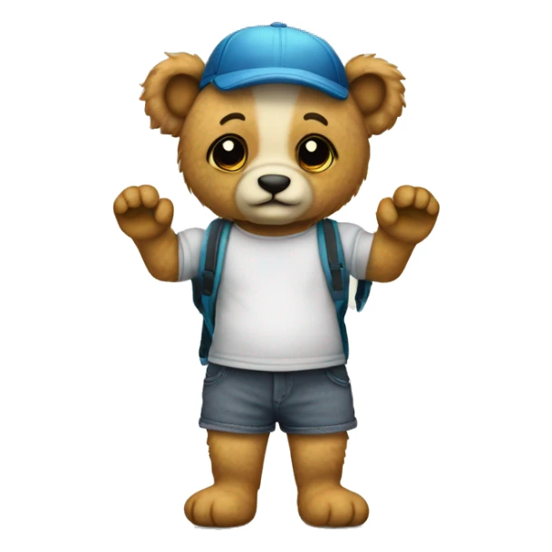 osito de peluche disfrazado de abejita con chanclas sticker