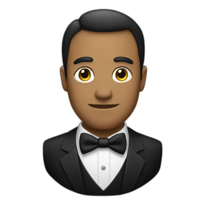 man in black tie sticker