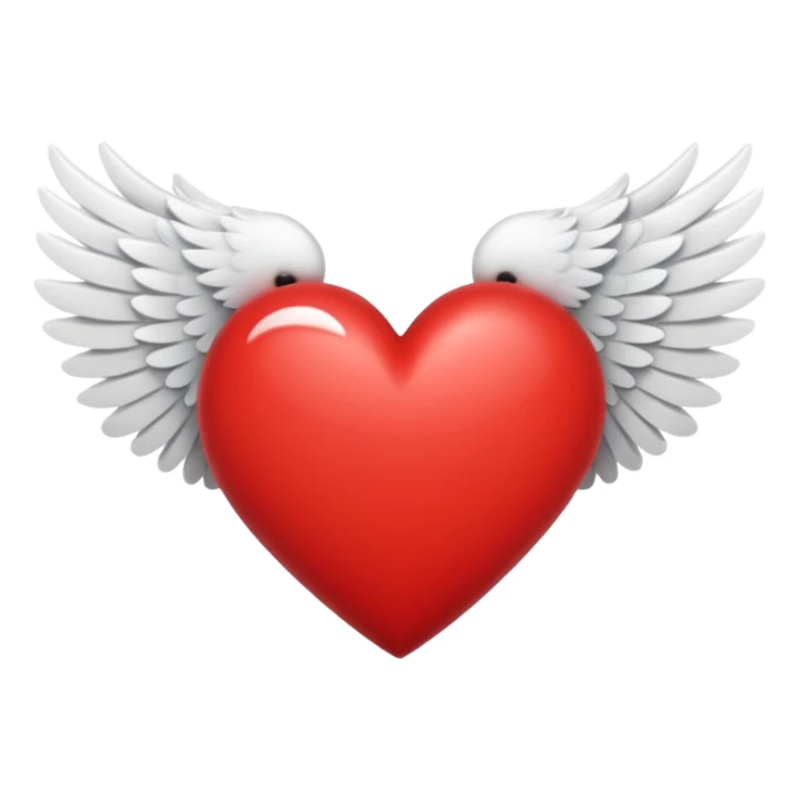 A heart in the middle of two wings sticker