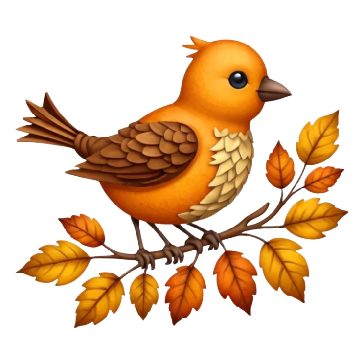 Bird made of leaves and branches  sticker