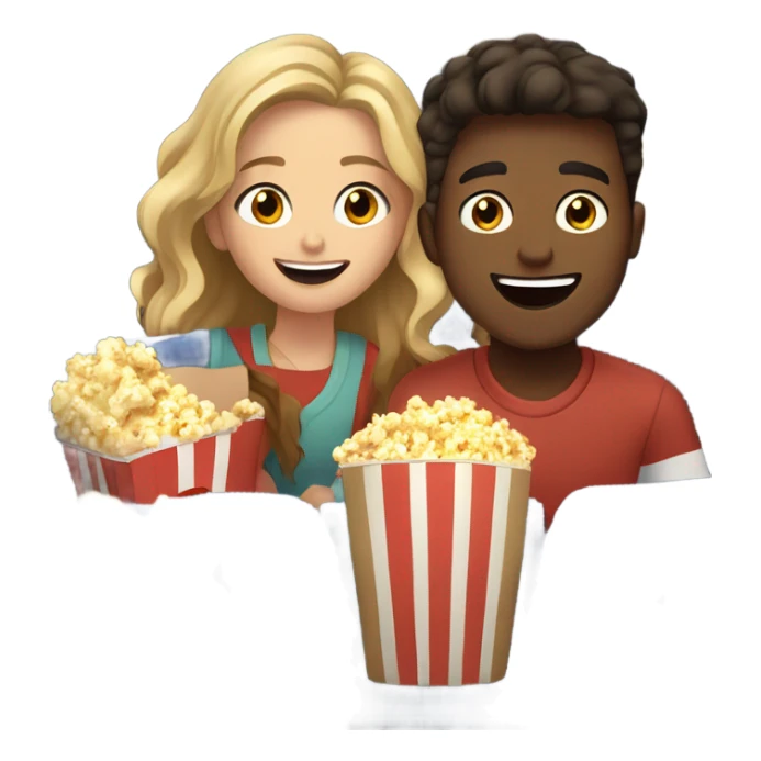 Boy and girl at the movies  sticker