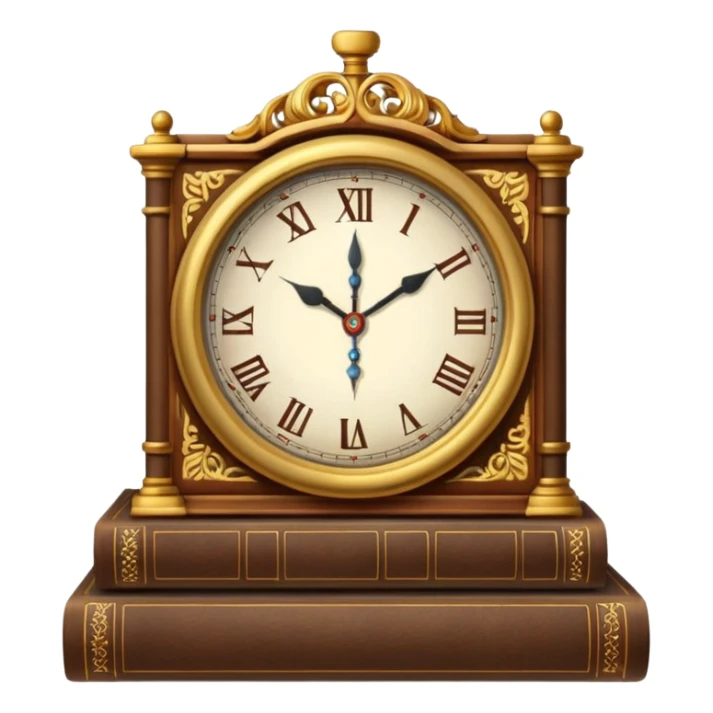 a clock with books sticker