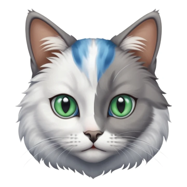 more slanted eyes with a green/blue colour, made the cat look challenging sticker