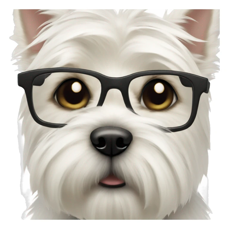 west highland white terrier with black glasses sticker