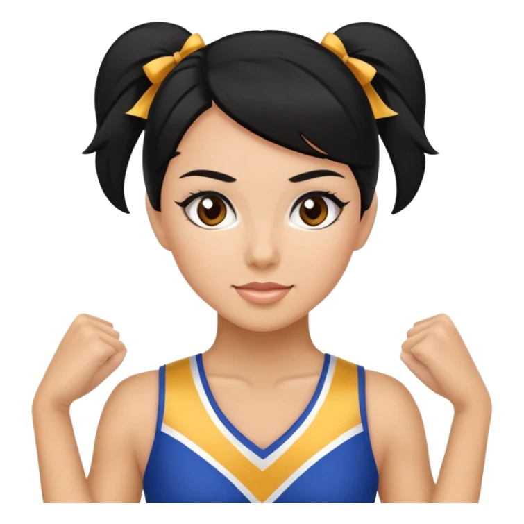 Cheerleader black hair sticker