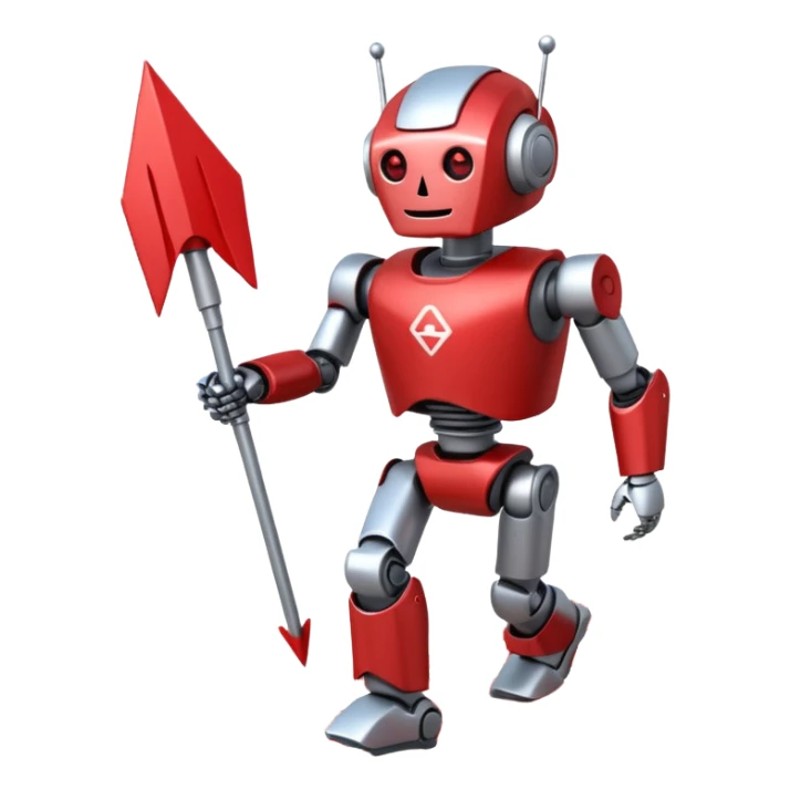 the robot moves along a path made of arrows sticker