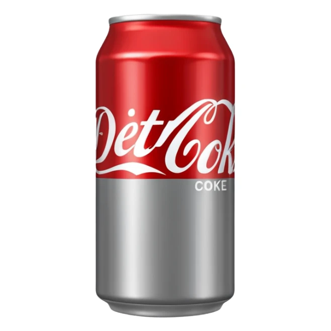 Tin diet Coke emoji only grey tin with red writing sticker