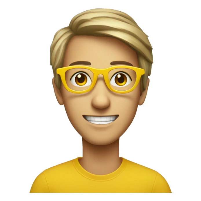 yellow glasses with glasses in the shape of a pentagonal star sticker