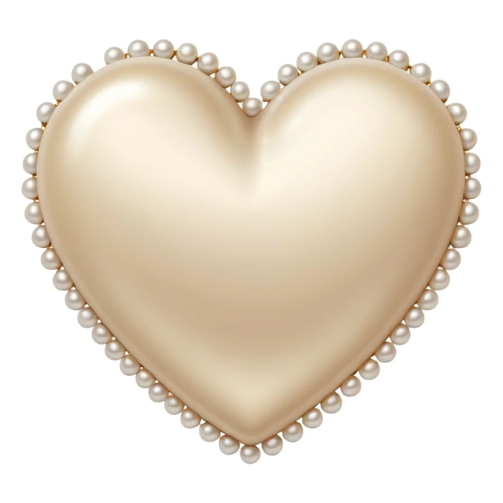 one beige heart and pearl trim sticker