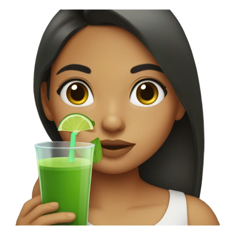 Latin girl drinking green juice sticker
