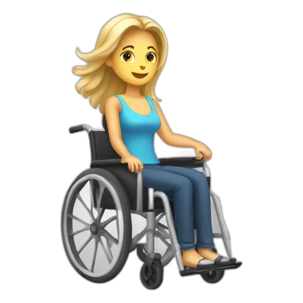 Woman in a wheelchair with 2 Leg cast sticker