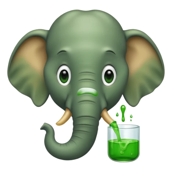 A elephant vomting green sticker