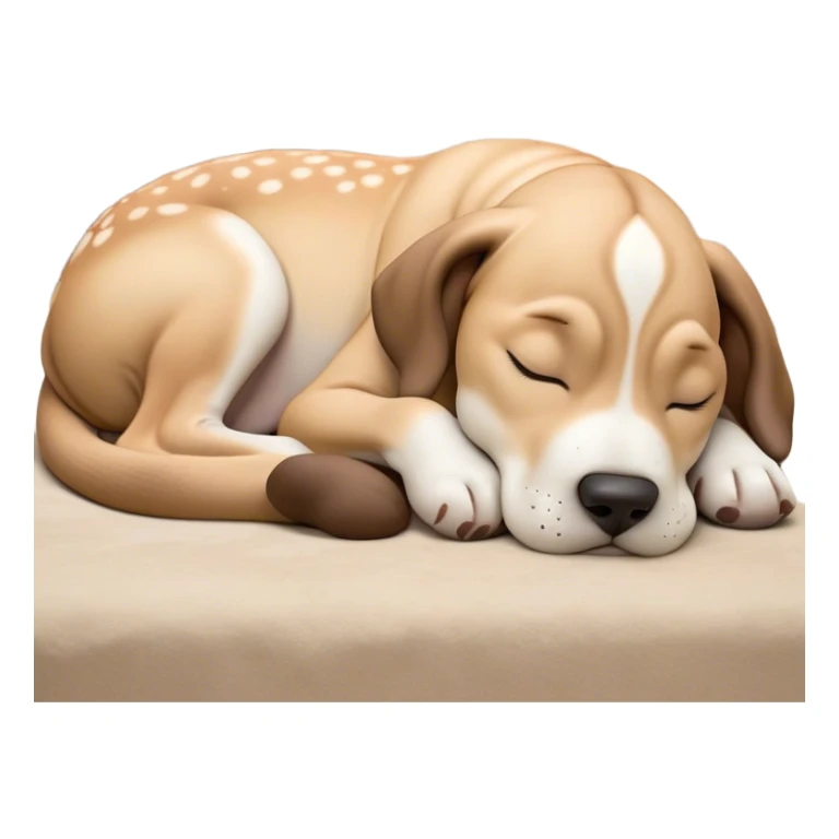 Meme-Worthy Cute Sleeping Fawn Great Dane Portrait Emoji, Head resting peacefully with a contented smile, showcasing a delightfully solid build and a luxuriously soft fawn Fur, eyes shut in a serene nap, Simplified yet hilariously adorable features, highly detailed, glowing with a soft, drowsy light, high shine, relaxed and utterly lovable, stylized with an air of playful laziness, bright and heartwarming, soft glowing outline, capturing the essence of a comically sleepy guardian, so meme-worthy it feels like it could instantly become the next viral sensation of adorable slumber! sticker