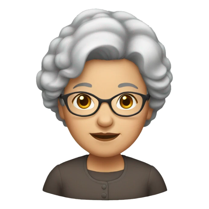 Grandma with dark brown hair sticker