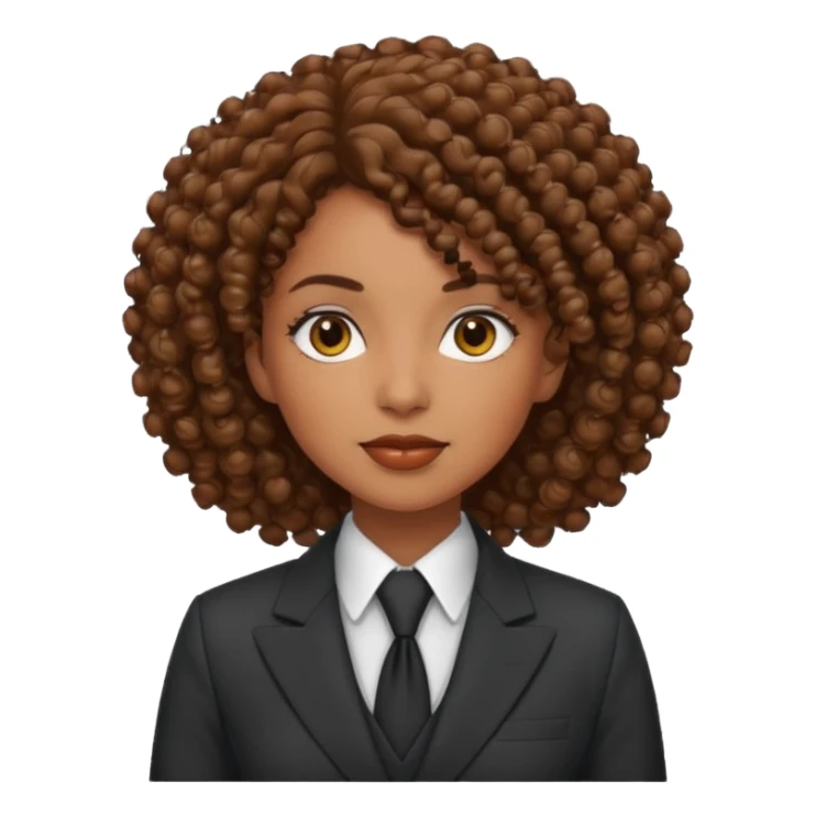 curly-haired black woman in a suit sticker