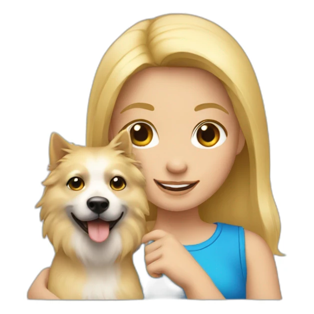 Blonde girl holding spitz sticker