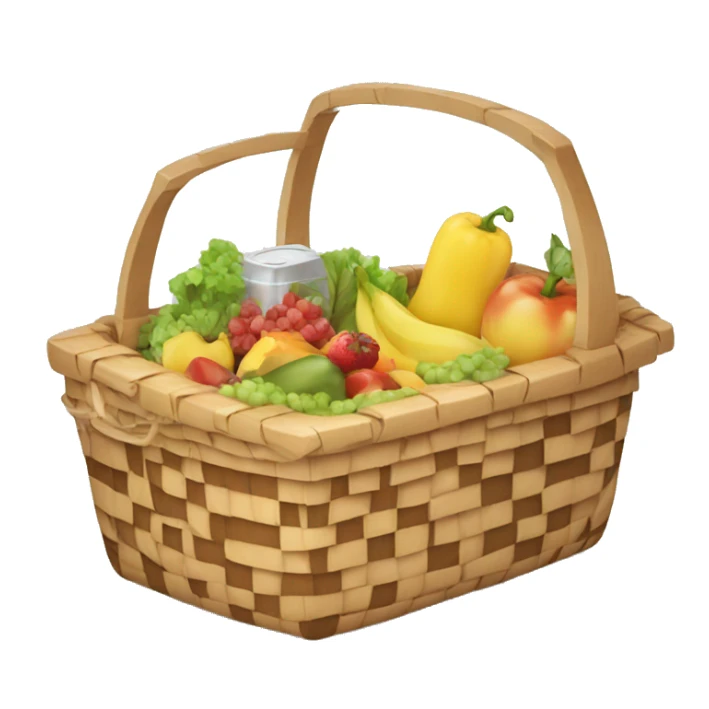 Picnic basket full of groceries sticker