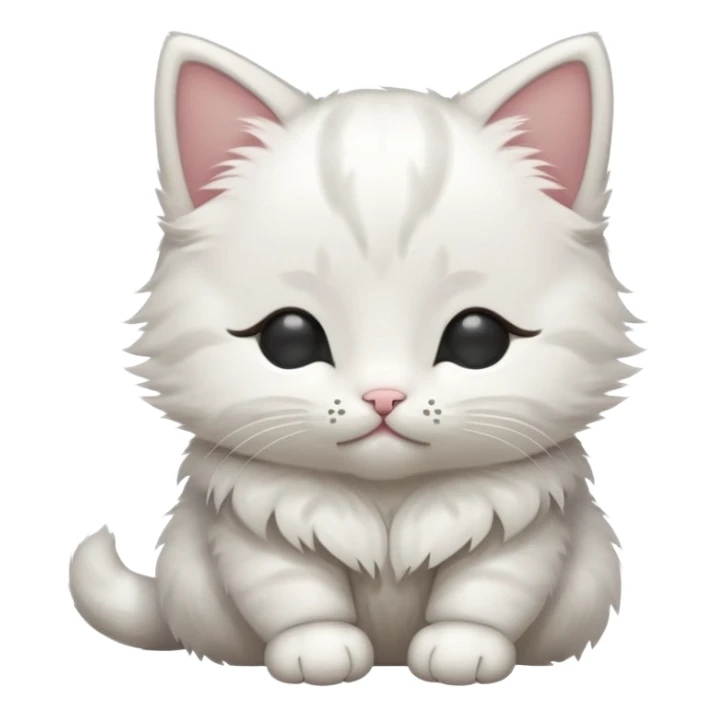 Kitten standing with folded hands and closed eyes sticker