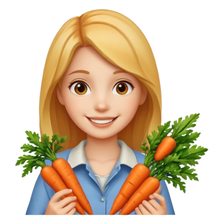 smiling girl and carrots sticker