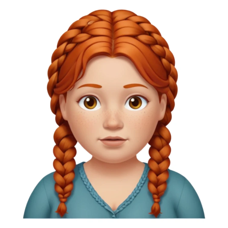 fat redhead woman with braided hair sticker