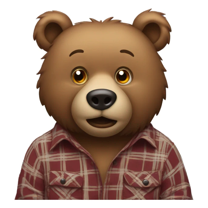 Big bear in a flannel shirt  sticker